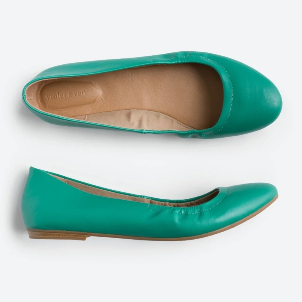 Green Ballet Flats